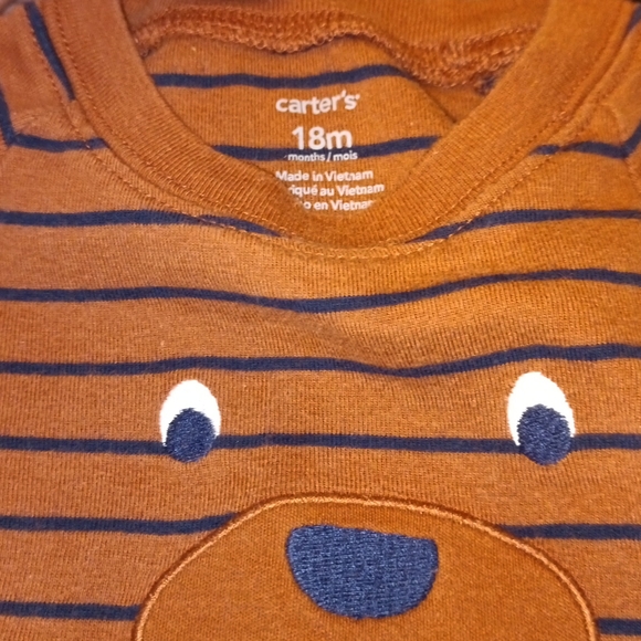 Carter's 18months bear face long sleeve onesie - Picture 2 of 4